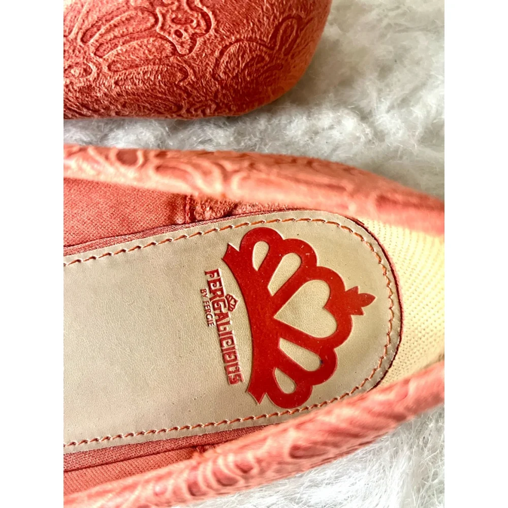 Fergalicious by Fergie Pink Fabric Slip On Ballet Shoes Women Size 8.5M